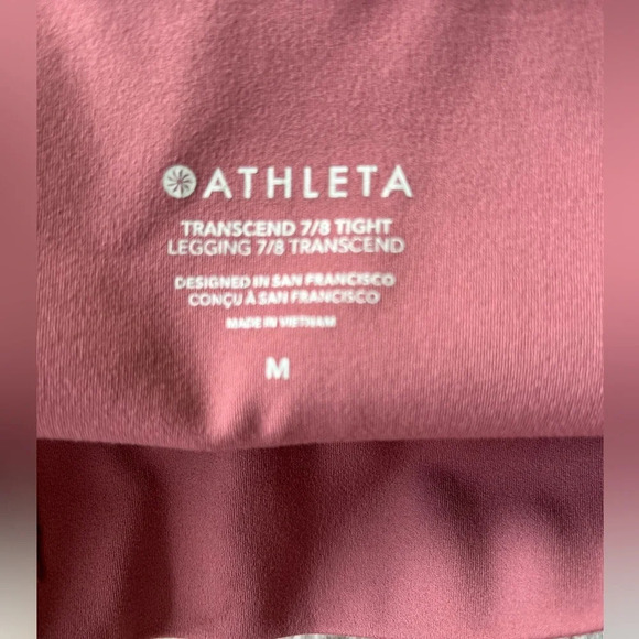 Athleta High Rise 7/8” UPF Rated, Breathable Pink Legging, Size Medium - Picture 6 of 7
